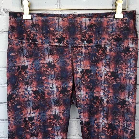 Burton Dryride Midweight Baselayer Capri Leggings Floral Plaid Sz S - Picture 4 of 16